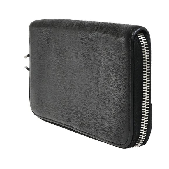 CHANEL CC Logo Zipper Long Bifold Wallet Grained Calfskin Leather Black - Picture 5 of 16